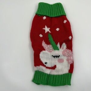 The Festive Paws: Unicorn Christmas Dog Sweater for Stylish Small Dogs‎